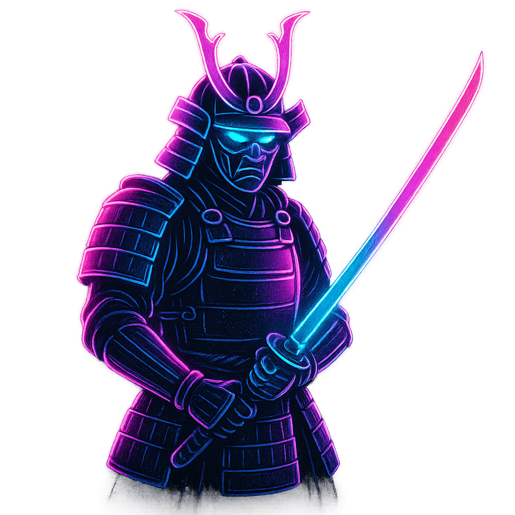 Neon Samurai Warrior Hat